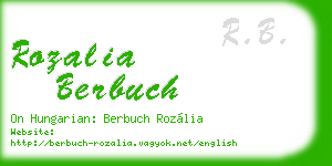 rozalia berbuch business card